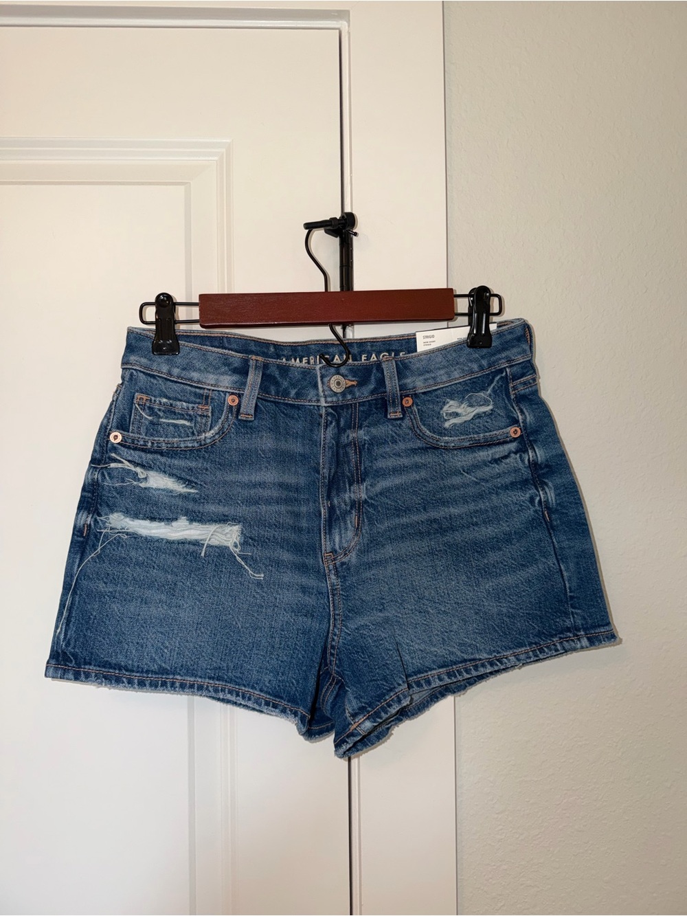 American Eagle Outfitters Distressed Blue Denim Jean Shorts